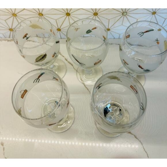 Vintage Pfaltzgraff Naturewood Iced Tea Goblets | Set of 5 | Garden‎ Motif - Picture 2 of 6